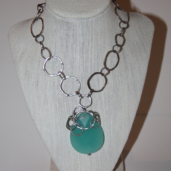 Lia Sophia Shore Line Necklace Turquoise Teardrop - Picture 3 of 4
